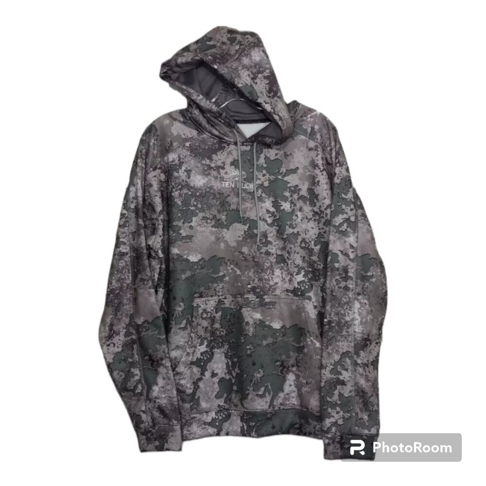 Ten Buck Men’s Med Camouflage Pullover Hoodie Hunting Outdoor Camp Gorpcore Dad